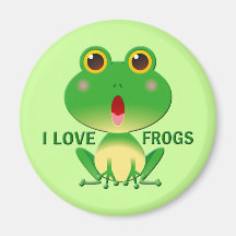 I LOVE FROGS FRIDGE MAGNET