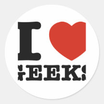 I love Geeks Round Stickers