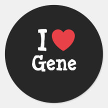 I love Gene heart T-Shirt Round Stickers