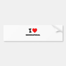 I Love Geographical Bumper Stickers