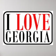 I Love Georgia Design Poster