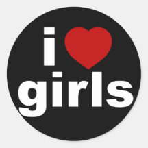 I Love Girls Black Sticker