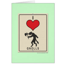 I Love Gnolls Greeting Cards