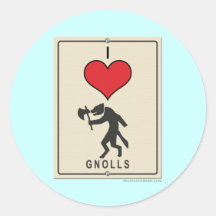 I Love Gnolls Round Sticker