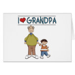 I Love Grandpa Brown Haired Boy Cards
