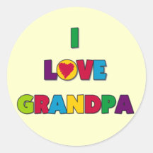 I Love Grandpa Tshirts and Gifts Round Sticker
