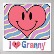 I Love Granny Print