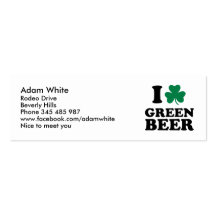 I love green beer business card template