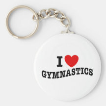 I Love Gymnastics Keychain