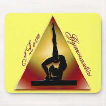 I Love Gymnastics triangle Mousemats
