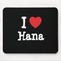 I love Hana heart T-Shirt Mouse Mats
