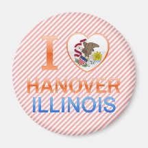 I Love Hanover, IL Refrigerator Magnets