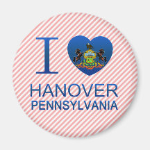 I Love Hanover, PA Refrigerator Magnet