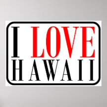 I Love Hawaii Design Poster