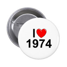 I Love (Heart) 1974 Button