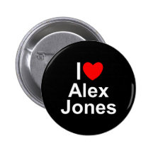 I Love (Heart) Alex Jones Pinback Buttons