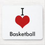 I Love (heart) Basketball Mousepads