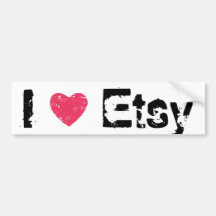 I love (heart) Etsy Bumper Sticker