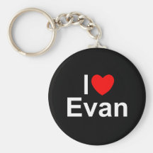 I Love (Heart) Evan Key Chains