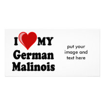 I Love (Heart) My German Malinois Dog Personalized Photo Card