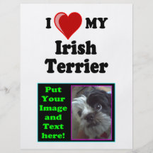 I Love (Heart) My Irish Terrier Dog Flyers
