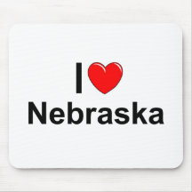 I Love (Heart) Nebraska Mousepad