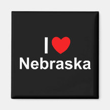 I Love (Heart) Nebraska Refrigerator Magnet