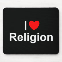 I Love (Heart) Religion Mousepad