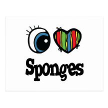 I Love (Heart) Sponges Postcard