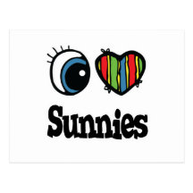 I Love (Heart) Sunnies Postcard