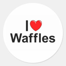 I Love (Heart) Waffles Stickers