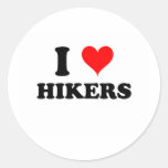 I Love Hikers Round Sticker