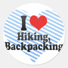 I Love Hiking, Backpacking Stickers
