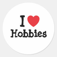 I love Hobbies heart custom personalised Sticker