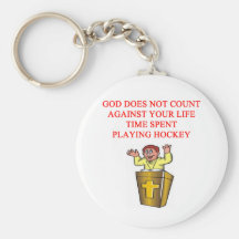 I love hockey key chain