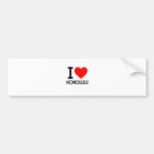 I Love Honolulu Bumper Stickers