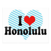 I Love Honolulu Postcards
