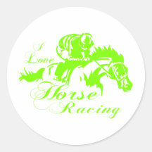 I LOVE HORSE RACING STICKER