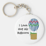I Love Hot Air Balloons Keychain