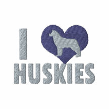 I Love Huskies Ladies Blue