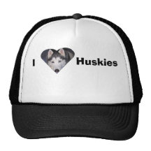 I love huskies mesh hats