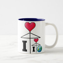 I love (I love the World) Umbrella Mug