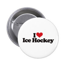 I Love Ice Hockey Button
