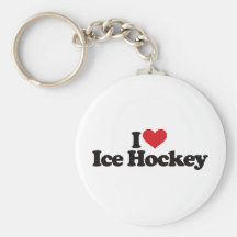 I Love Ice Hockey Key Chains