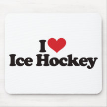 I Love Ice Hockey Mouse Pads