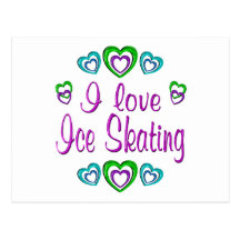 I Love Ice Skating Postcard