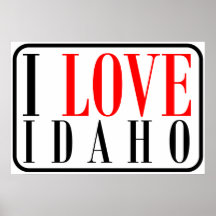 I Love Idaho Design Print