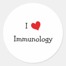 I Love Immunology Round Sticker