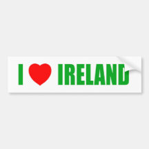 I Love Ireland Bumper Sticker