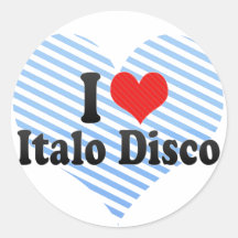 I Love Italo Disco Round Sticker